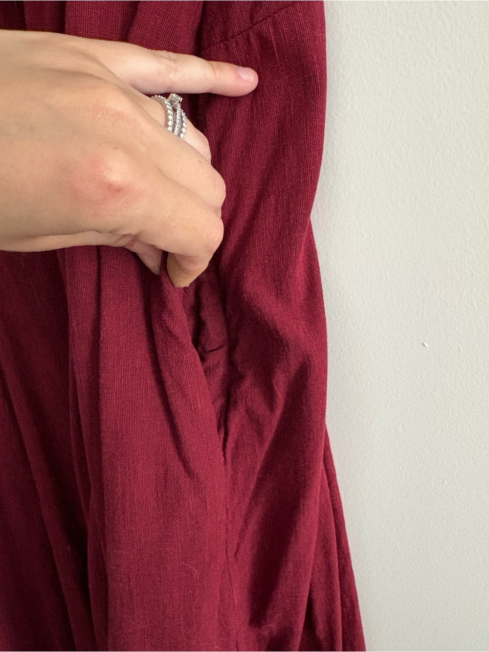 Universal Thread Wine Red Ruffle V-Neck Maxi Dress - Picture 4 of 7
